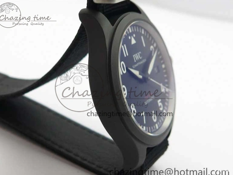 MIROTIME 1222 Pilot IW326901 Real Ceramic MK 1:1 Best Edition Black Dial On Nylon Strap MIYOTA FastDry 7126